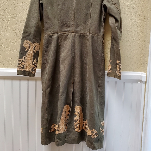 Tracy Reese Embroidered Denim Coat 6 - Picture 6 of 8